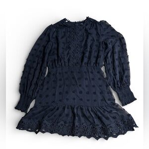 Elegant black Lulu poka dot dress